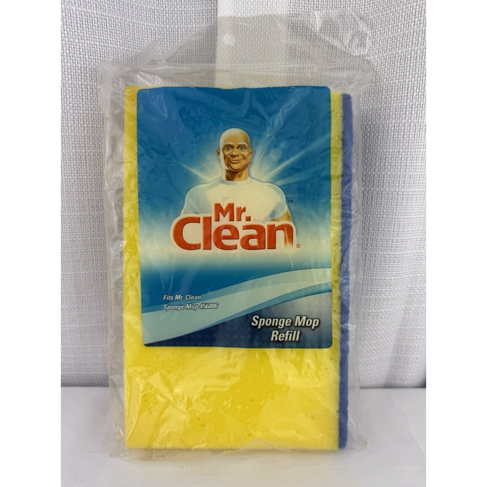 Mr. Clean Sponge Mop Refill For Mop 456886 Sealed NEW Snap On Snap Off